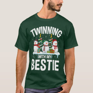 Twinning With My Bestie Xmas Snowman Matching Chri T-Shirt
