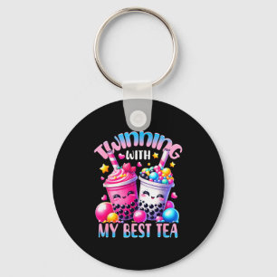 Twinning With My Tea Bubble Tea Boba Ie Friendship Keychain