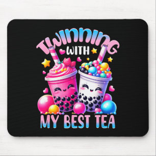 Twinning With My Tea Bubble Tea Boba Ie Friendship Mouse Pad