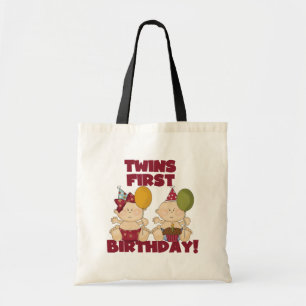 Twins 1st Birthday Boy/Girl T-shirts and Gifts Tote Bag
