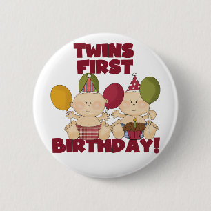 Twins 1st Birthday - Boys T-shirts and Gifts 2 Inch Round Button