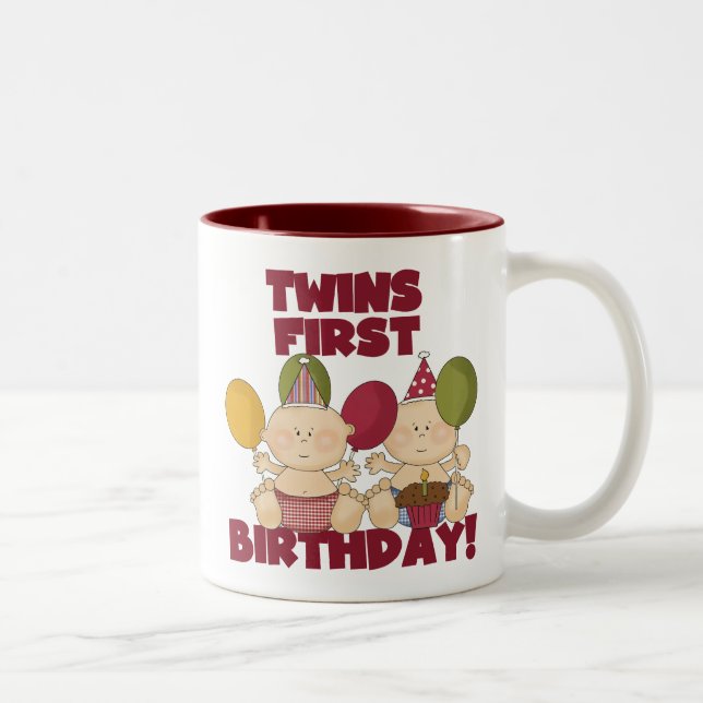 Twins 1st Birthday - Boys T-shirts and Gifts Two-Tone Coffee Mug (Right)