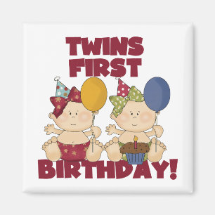 Twins 1st Birthday - Girls Tshirts and Gifts Magnet