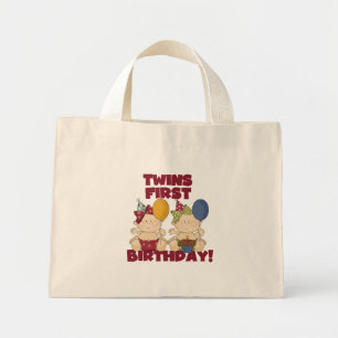 Twins 1st Birthday - Girls Tshirts and Gifts Mini Tote Bag