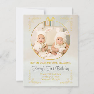 twins 1st birthday invitations