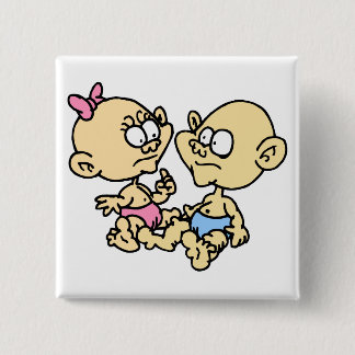 Twins 2 Inch Square Button
