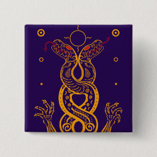 Twins 2 Inch Square Button