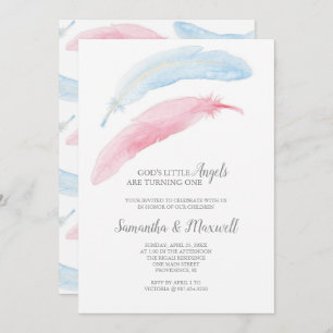 Twins Anniversaire Little Angel Invitation