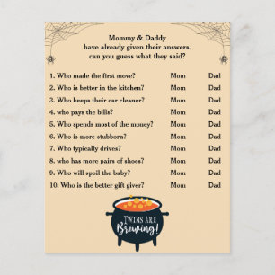 Twins Are Brewing Game Guess Who Mom or Dad