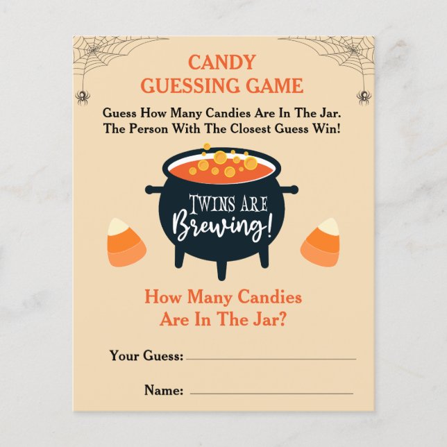Twins are Brewing Halloween Candy Guessing Game (Front)