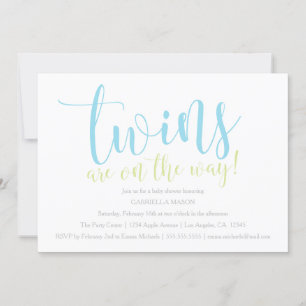 Twins Are On The Way   Boys Invitation