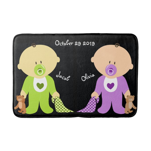 Twins Baby Bath Mat (Front)