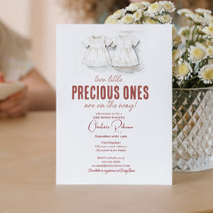 Twins baby girl Cute Baby shower Invitation