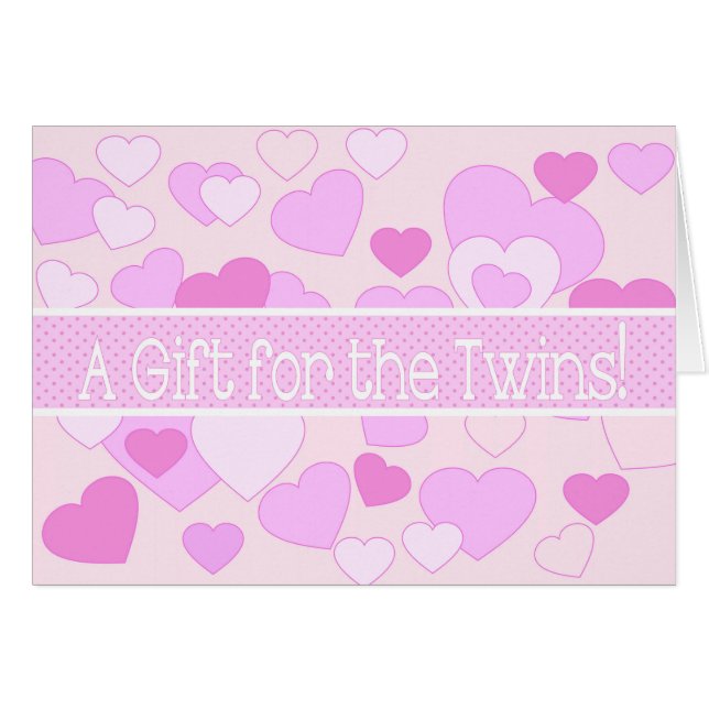 Twins Baby Shower Gift Card (Front Horizontal)