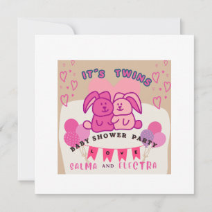 Twins baby shower  invitation