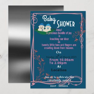 Twin's baby Shower Invitation