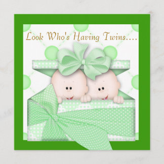 TWINS BABY SHOWER  INVITATION  GIRL OR BOY