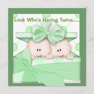 TWINS BABY SHOWER  INVITATION  NEUTRAL
