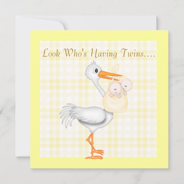 TWINS BABY SHOWER  INVITATION NEUTRAL GENDERS (Front)