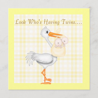 TWINS BABY SHOWER INVITATION NEUTRAL GENDERS