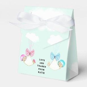 Twins Baby Shower Thank You Favor Box