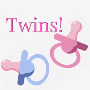 TWINS BABY SHOWER WITH PINK & BLUE PACIFIER INVITATION