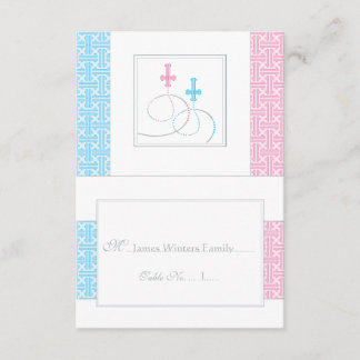 Twins Baptism Table Place Card  |  You Fold