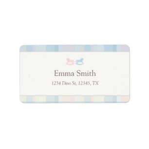 Twins Beary First Birthday Label