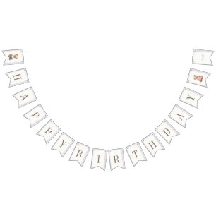 Twins Beary First Happy Birthday Bunting Flags