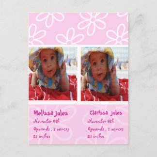 twins bébé filles faire-part photo