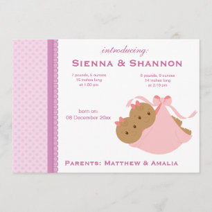 Twins Birth Announcement