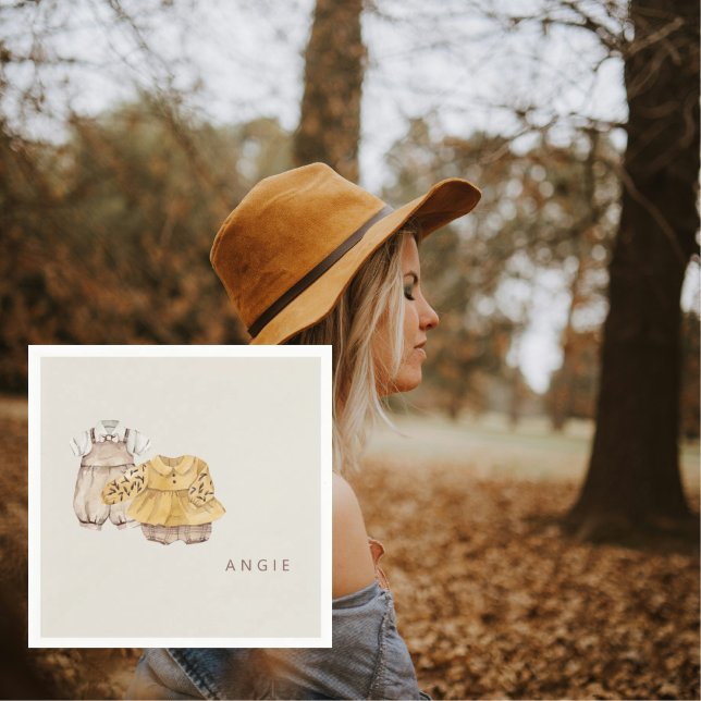  Twins Boho Baby Shower Cocktail Napkin (Creator Uploaded)