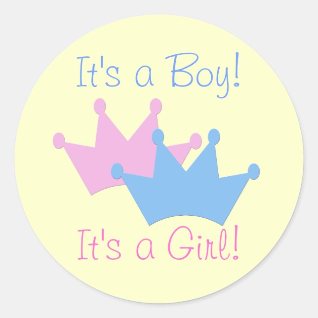 Twins Boy and Girl! Classic Round Sticker (Front)