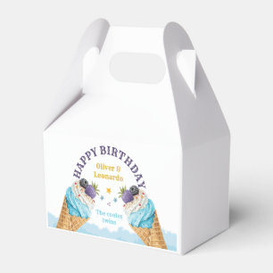 Twins Boys' Ice Cream Birthday Party Favour Box