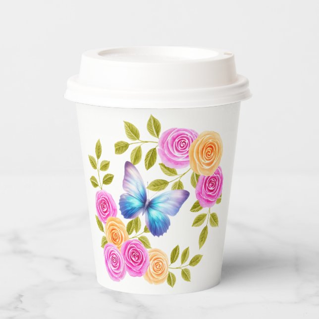 Twins Butterfly Birthday Paper Cups (Front)