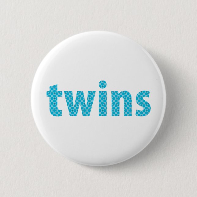 TWINS COLLECTION - boys {aqua} 2 Inch Round Button (Front)