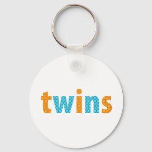 TWINS COLLECTION - boys {orange + aqua} Keychain