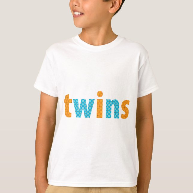 TWINS COLLECTION - boys {orange + aqua} T-Shirt (Front)