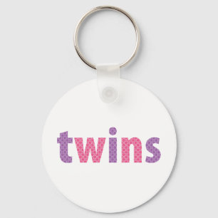 TWINS COLLECTION - girls {violet + pink} Keychain