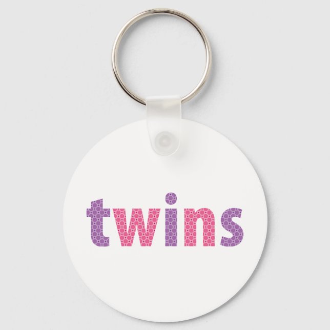 TWINS COLLECTION - girls {violet + pink} Keychain (Front)