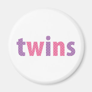 TWINS COLLECTION - girls {violet + pink} Magnet