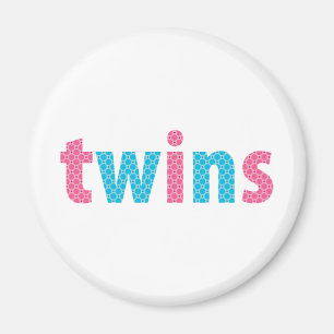 TWINS COLLECTION - mixed {aqua + pink} Magnet