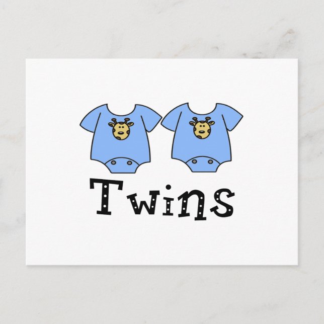 Twins Cute Bodysuit 2 boys Postcard (Front)