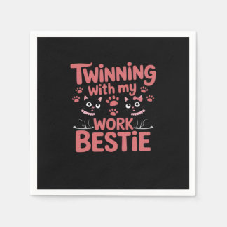 Twins Day Friends Matching Twinning Work Bestie Ca Napkin