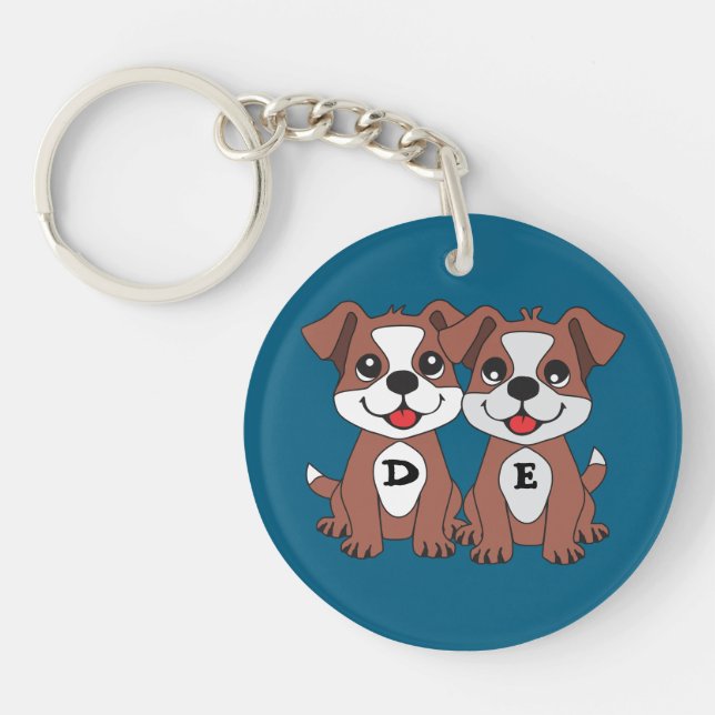 Twins dog keychain (Front)