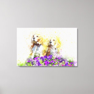 Twins Dogs Canvas Print