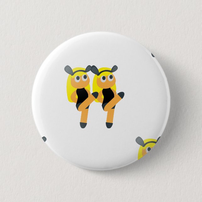 twins emoji 2 inch round button (Front)