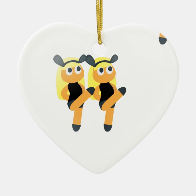 twins emoji ceramic ornament (Front)