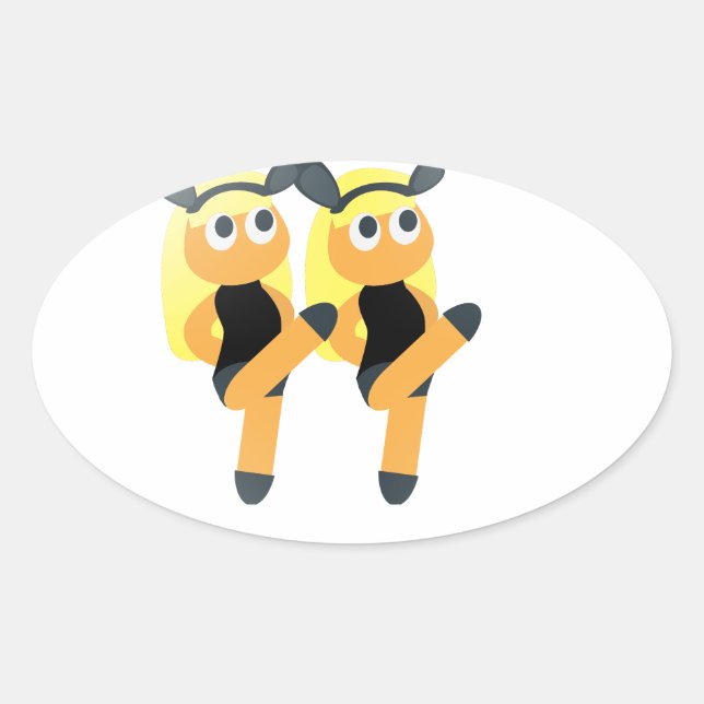 twins emoji oval sticker (Front)