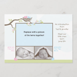 Twins Faire-part de naissance - Baby Boy & Girl